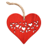 Hanger hart 7,5x7cm+16cm touw rood