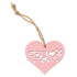 Hanger hart 7,5x7cm+16cm touw roze