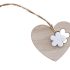 Hanger hart bloem hout 6x7cm wit