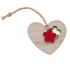 Hanger hart bloem hout 6x7cm rood