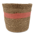 Zeegras mand Ø16xH15cm naturel/roze