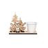 Houten deco Rudy + zink pot ES7 wit