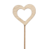 Bijsteker hout Hart 6,5x7cm 50cm naturel