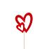 Bijsteker Doubleheart 8x7,5cm 12cm rood