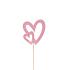 Bijsteker Doubleheart 8x7,5cm 12cm roze