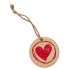 Hanger schijf Heart painted Ø5,5cm rood