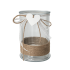 Ciilinder glas jute+hart Ø13xH17cm trans