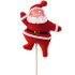 Bijsteker Kerstman 10x7cm+50cm Stok Rood