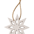 Hanger Ster vilt wit 6x6cm+10cm touw